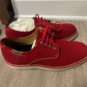 Stylish Red Suede Men's Oxfords